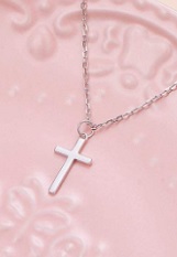 ravishing silver small cross baby necklace